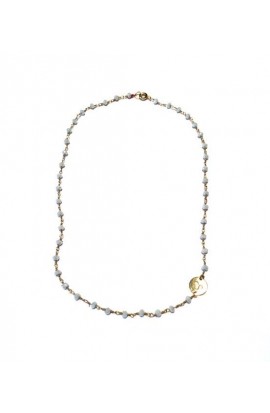 Dámský náhrdelník SYMBOL - růženec bílý s medajlonkem