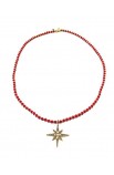 Dámský náhrdelník SYMBOL - North Star - červený